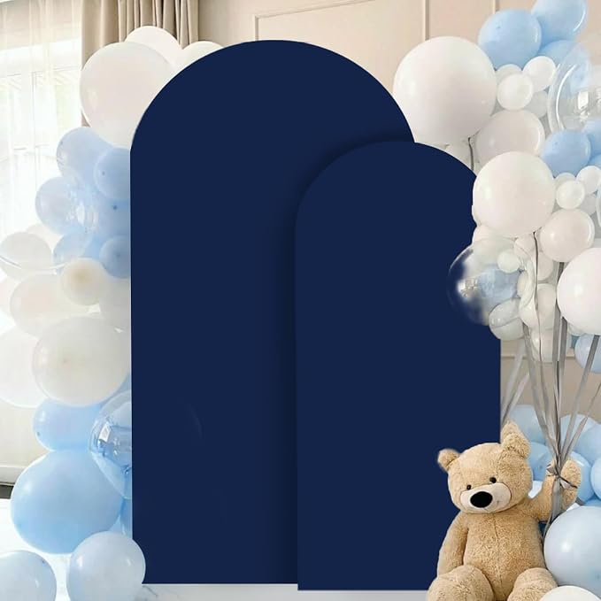 FANPROMS Arch Cover Set of 2 Navy Blue Arch Backdrop Cover 6 7.2FT Spandex Arch - Image 5
