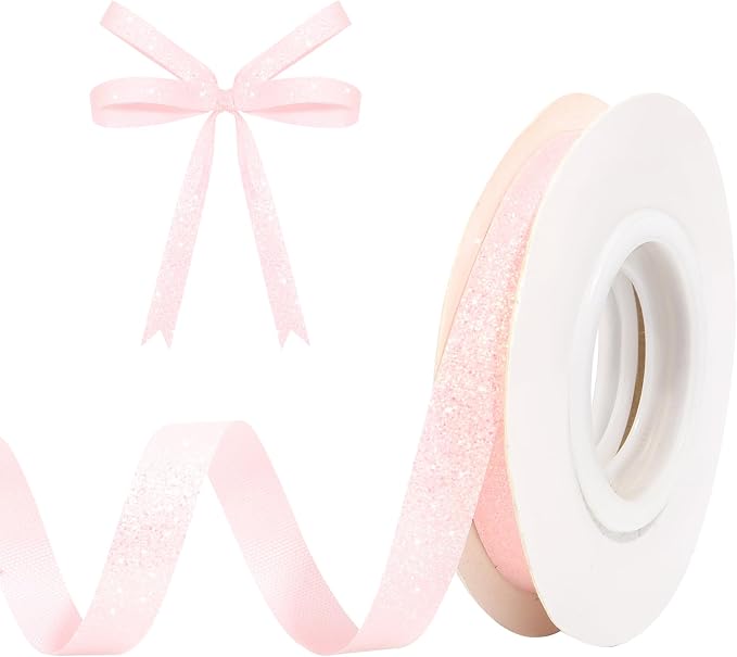 Light Pink Metallic Glitter Ribbon by HISWAN