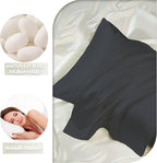 Set of 2 100% Mulberry Silk Pillow Cases - 6A Luxury Silk Pillowcase for Hair and Skin – Anti-Wrinkle, Cooling & Smooth, Hidden Zipper – Pillowcases for Sleeping Women Girl, Boy (Black, Standard)