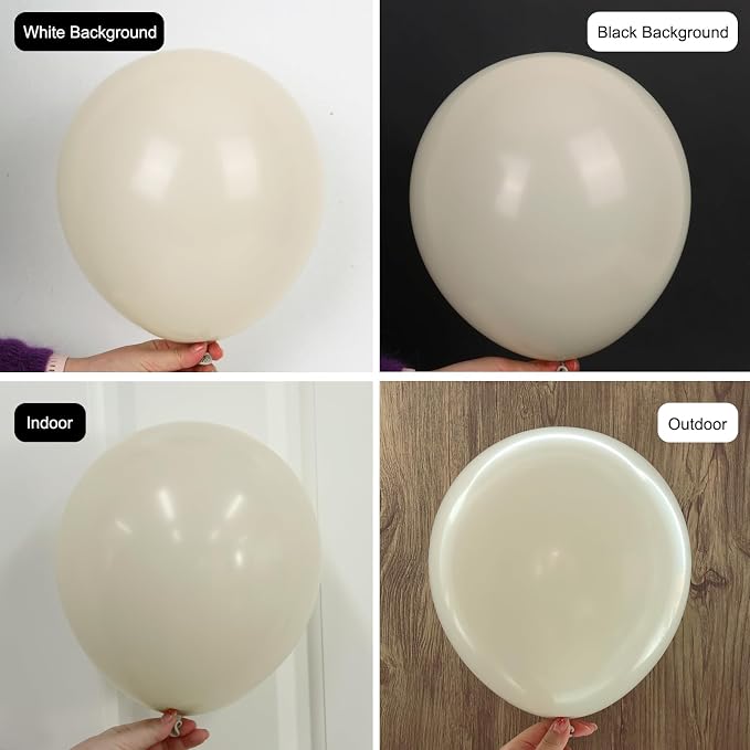 RUBFAC White Balloon Arch Different Sizes Sand White Balloons 129pcs | 18 12 10 - Image 3