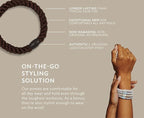 Black, Silver and White Hair Ties for Thick Hair, Grab & Go Pony Tube, 15 Pack, Light Silver Metallic Pack, Thick No-Crease Bands with Strong Hold, Damage-Free Design | L. Erickson