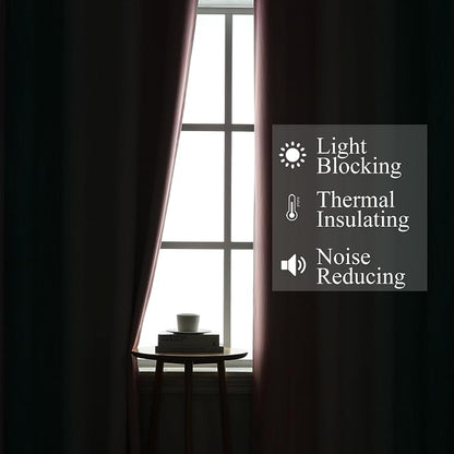 Pink and Teal Blackout Curtains 102 Inch Length 2 Panels Set, Thermal Insulated - Image 3