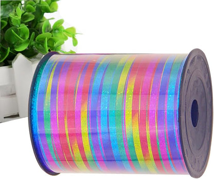 500 Yards Rainbow Glitter Curling Ribbon-Balloon String, Shiny Metallic Ribbon - Image 2
