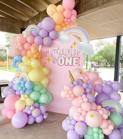 Pastel Rainbow Balloons Arch Kit 174pcs, Macaron Assorted Colorful Spring - Image 5