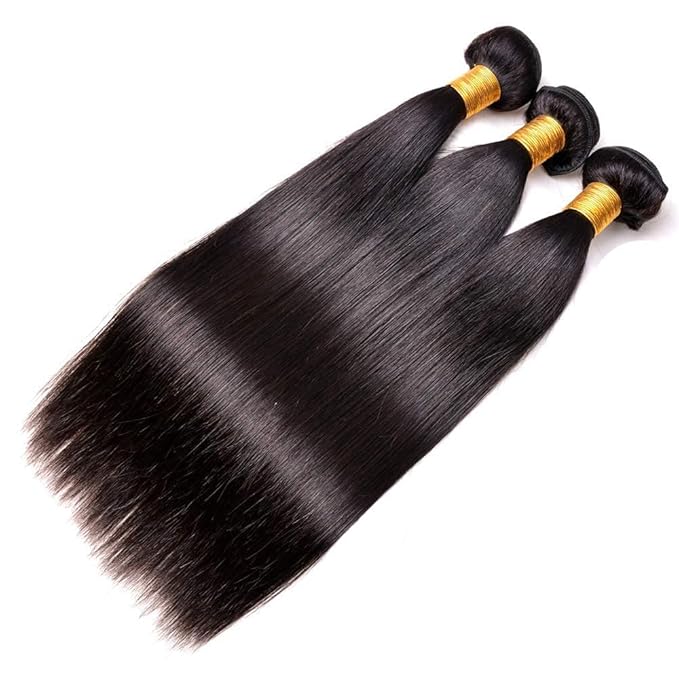 Bundles Human Hair Color 1B Straight Bundle Brazilian Virgin Soft and Silky Remy Hair 3 Bundles 24 26 28 Inch Double Weft Natural Black Straight Bundle Hair Weave 300g