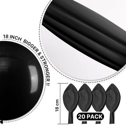 PartyWoo Black Balloons 20pcs Matte Latex Helium Balloons 18 Inch | Baby Shower - Image 6