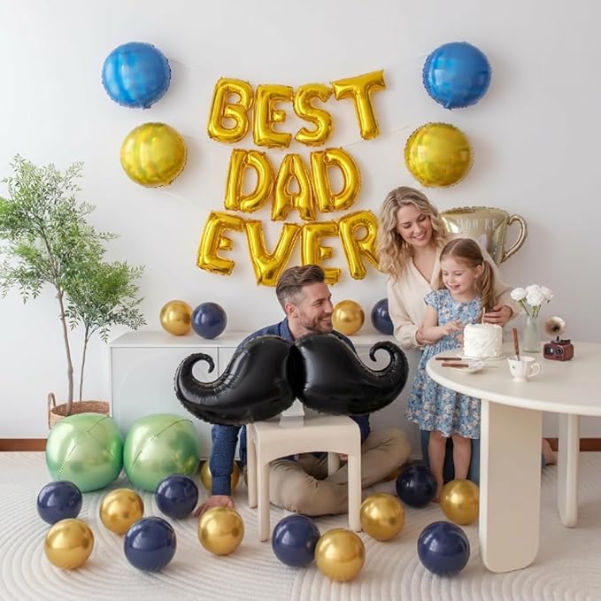 45 PCS Fathers Day Gift for Dad Happy Birthday Foil Balloon Party Decorations - Image 4