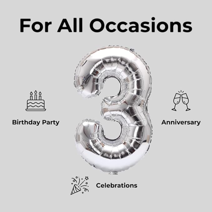 YPSelected 32 Inch Large Foil Helium Number Balloon Birthday Wedding Party 0-9 - Image 5