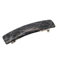 French Amie Oblong Black Net Large 3 1/2" Handmade Celluloid Made in France Automatic Strong Grip Hair Barrette for Women and Girls (Black Net)