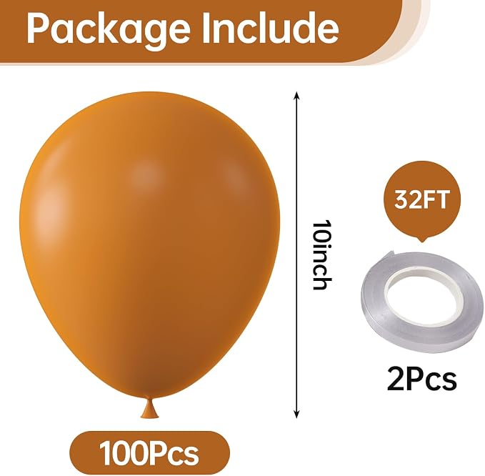 10 Inch Burnt Orange Balloons - Image 2