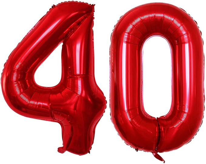 Number 40 Balloons for 40th Birthday Party Decorations, 42 Inch Jumbo Foil by GOER