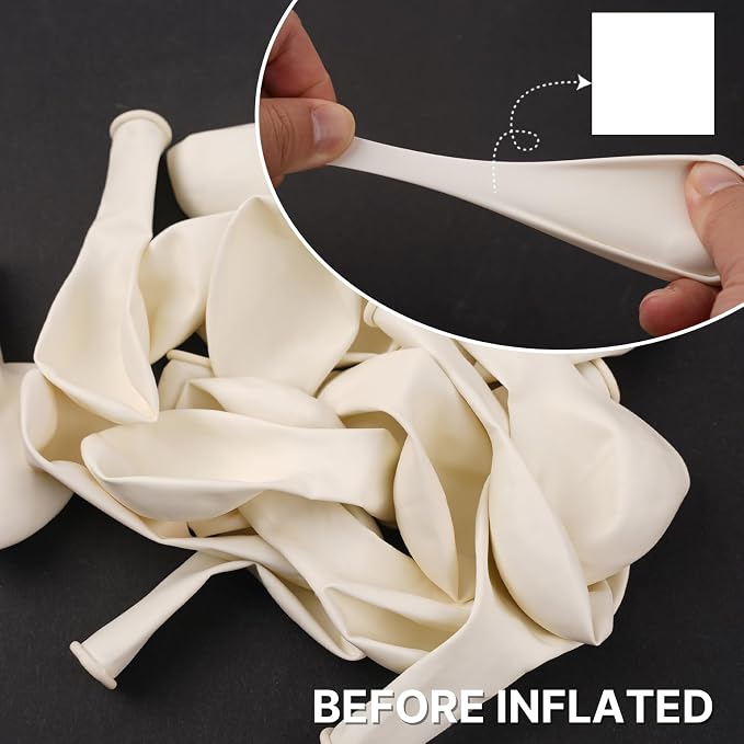 PartyWoo White Balloons 100pcs Matte Balloons White Latex Helium 5 Inch | - Image 4