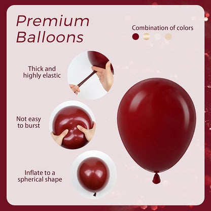 60pcs Maroon and Gold Balloons - Image 3