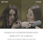 Hair Straightening Brush by LENA - Electric Heated Flat Iron Comb with Ionic Care for Smooth, Frizz-Free Styling