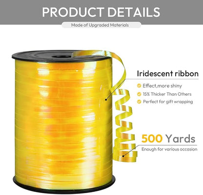 Yellow Gradient Curling Ribbon, 1/5" Wide x 500 Yards Christmas Curling Ribbons - Image 2