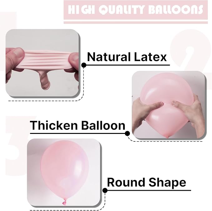 PartyWoo Baby Pink Balloons 50pcs Pastel Light Pale Pink Color | 12 Inch - Image 7