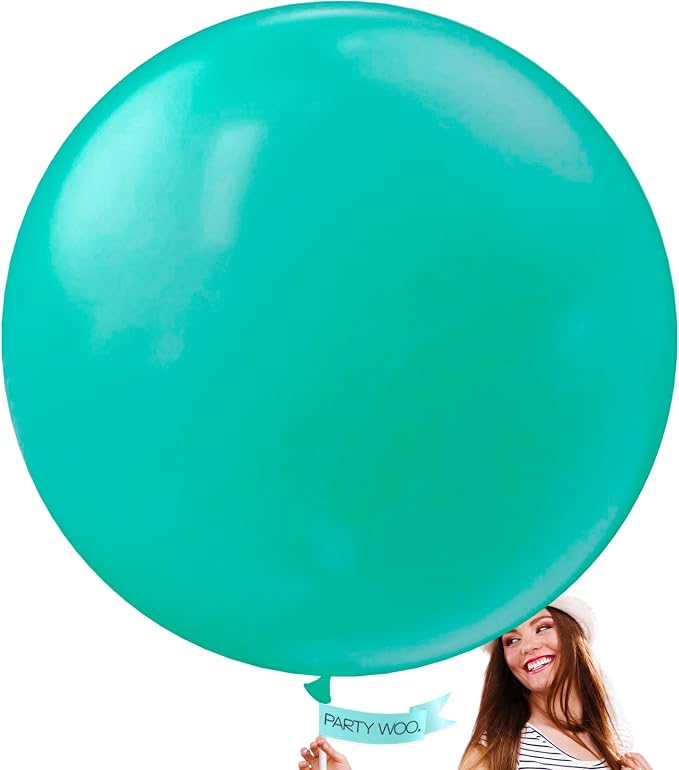PartyWoo Teal Balloons 4pcs Turquoise Dark Teal Color 36 Inch | Balloons by PartyWoo