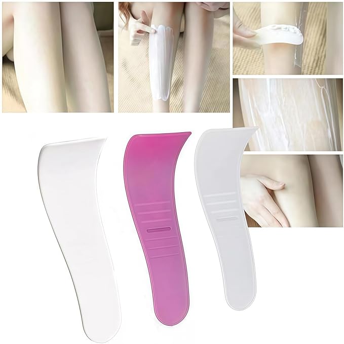 Portable Hair Wax Removal Spatulas, 3 Pcs Random Colors, Non-Stick Wax Applicator, Reusable Scraper, Hard Wax Sticks