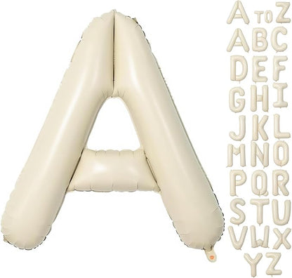Cream Letter A Balloons, 40 Inch Balloons Letter A Mylar Helium Large A Balloon by BBPOOL