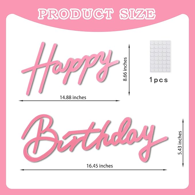 TONIFUL Happy Birthday Sign for Backdrop - Image 2