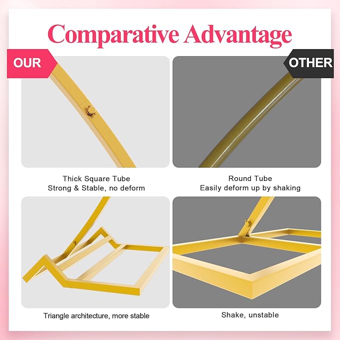 Round Backdrop Stand 8FT Gold Wedding Balloon Arch Stand - Image 4