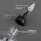 Segbeauty 16.9oz Hair Dye Bottles, Measured Twist-On Top Tip Cap Hair Color Squeeze Bottle with Ratio Graduated Scale, 2pcs 500ml Refillable Empty Hair Color Applicator Bottle Dyeing Tool Transparent