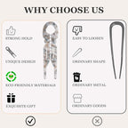 Sunolga 3pcs Prestige French Hair Pins for Women, 4.38" Large, Serrated Anti-Slip Design, Curved Shape for Better Head Fit, Coquette Elegant Hair Accessories for Updos, Chignon, Bun Hairstyles