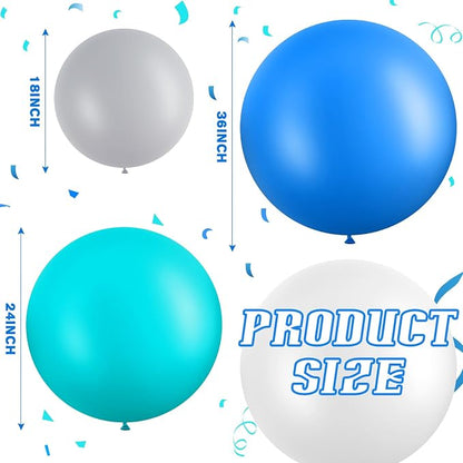 Gejoy 24 Pcs Pool Giant Balloons 36/24/18 Inch Jumbo Large Big Latex Balloons - Image 4