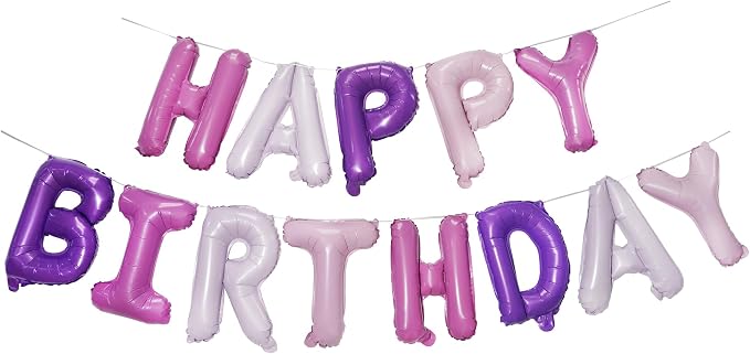 Purple Pink Happy Birthdays Balloons by GREATRIL