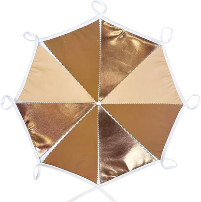 32Ft Brown Party Decorations Metallic Brown Triangle Banner Flag Pennant Fabric - Image 6