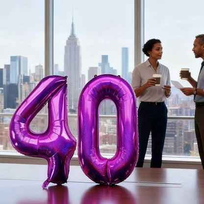 Laser Hot Pink Number 40 Balloons 40 Inch Giant Number Pink 40 Foil Mylar - Image 5