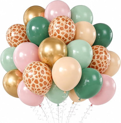 Sage Green Pink Gold Balloons Wild One Birthday Decorations 12inch Light Pink by Unknown