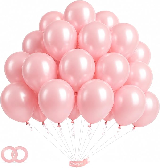 EMART Pink Balloons 12 Inch 100pcs, Latex Balloons by EMART