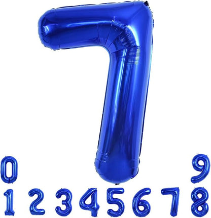 TONIFUL 40 Inch Navy Blue Number 7 Balloons Large Foil 7th Birthday Decor | by TONIFUL