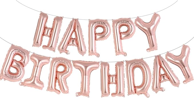 Happy Birthday Balloons Banner, Foil Balloon Personalized Name Letters Balloons by TOTAFAM