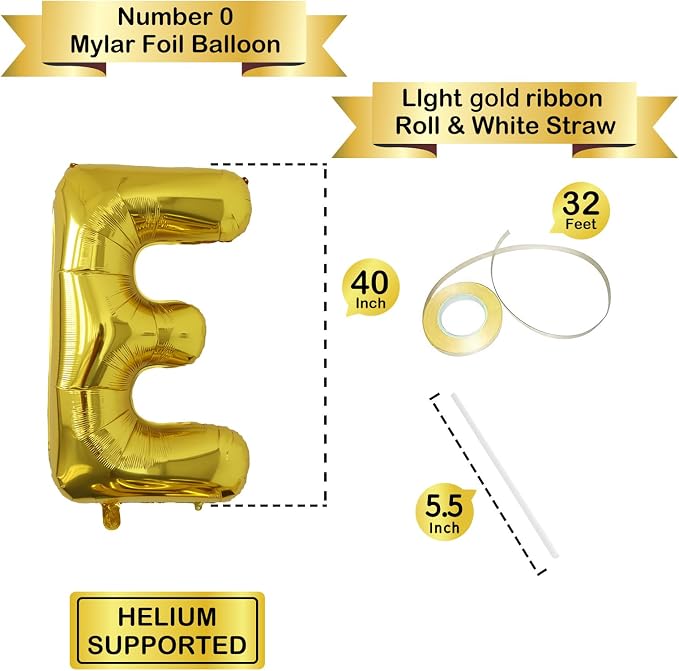 Letter Balloons Gold Party Balloon - Image 3