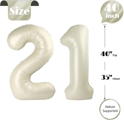 Cream Number 21 Balloon 40 Inch - Image 5