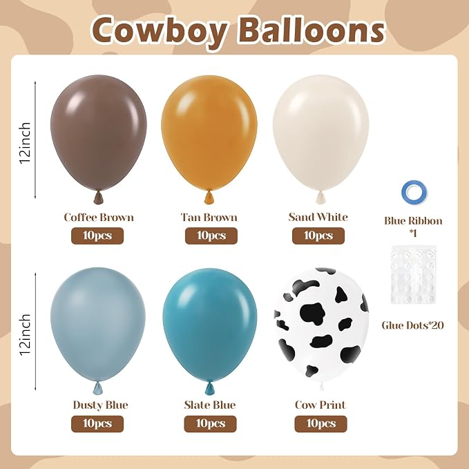 60pcs Cowboy Balloons - Image 2