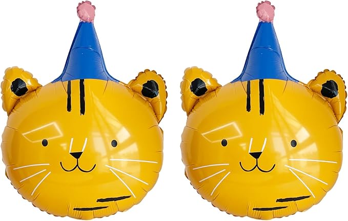 Animal Head Foil Balloon Kit, Lion Bear Monkey Cat foil balloon, Birthday Party by GELOUBO