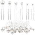 ELANE 36 Pcs Pearl Hair Pins and Bridal Accessories with Pearl Bobby Pins for Wedding Hairstyles (Silver)