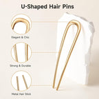 3 PCS French Hair Pins for Women - French Twist and Buns, Elegant Gold Hair Accessories