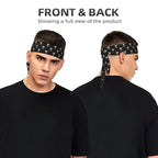Boys Girls Sports Sweat Bands, Boho Style Long Head Band for Yoga Travel Spa, Cool Goth Raven Skull Goat Headdress Hair Accessories