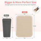 Beauty Tools, Large Heat Resistant Mat with Hook Loop Strips, Vanity Makeup Accessories, Hot Tools Straightener Mat, Iron Flat Appliances Hair Dryer Salon Tools Hair Stylist, Hot Iron Holster (Beige)