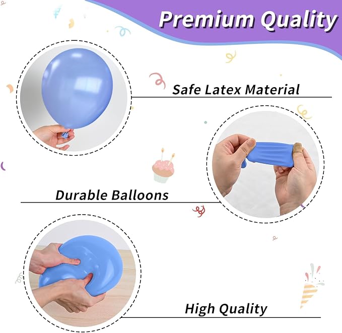 Outer Space Balloons, 12 Inch Metallic Black Purple Blue and Silver Confetti - Image 3