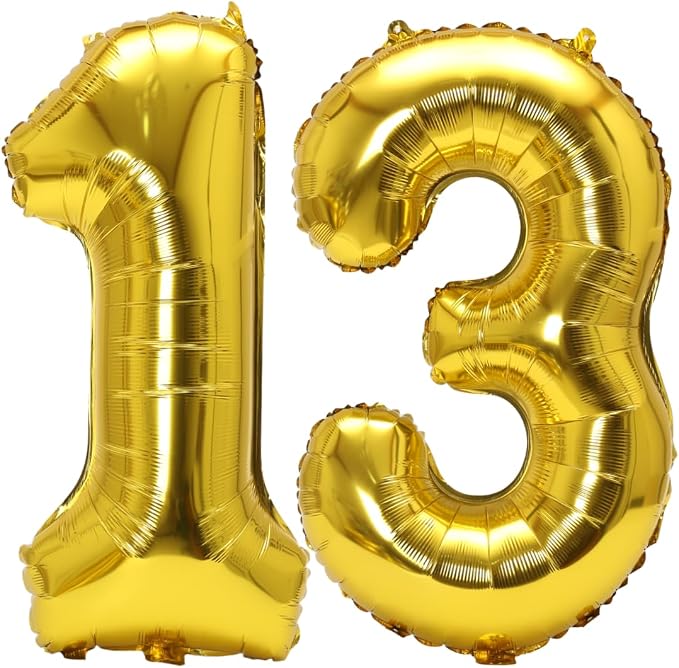 Number 13 Balloon Foil Mylar Balloons by YPSelected