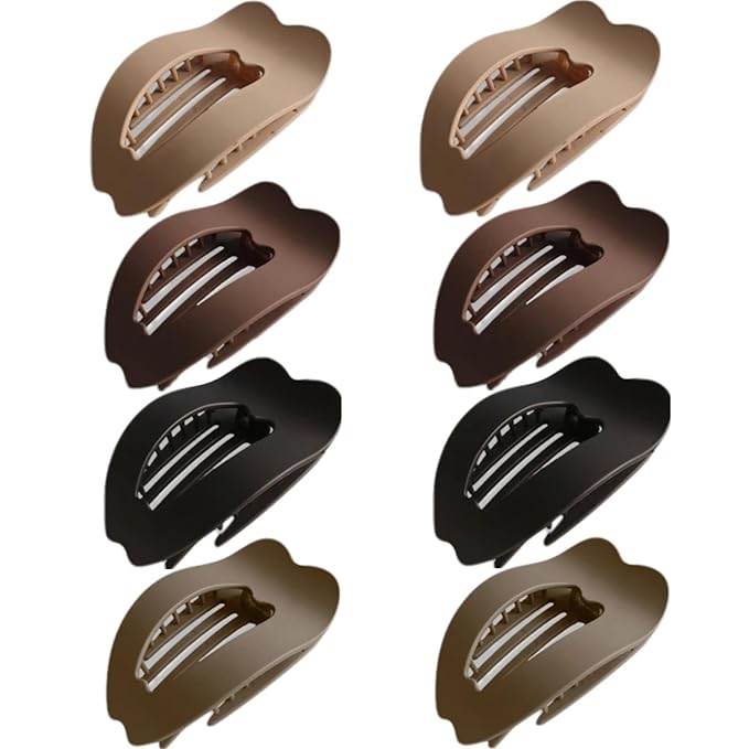 Women Flat Hair Claw Clips,Duckbill Shaped Hair Clips, Large Matte Non-Slip Hair Clips 8-Pack,Suitable for Thick Hair, Women Hair Accessories,Hair Styling Accessories