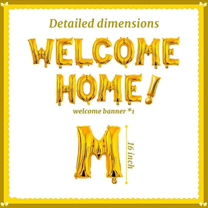 16 Inch Golden Welcome Home Balloon Banner Balloon Foil Letter Balloon - Image 2
