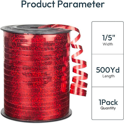Premium Red Shiny Curling Shiny Ribbon, 1/5" Wide x 500 Yards Christmas Curling - Image 2