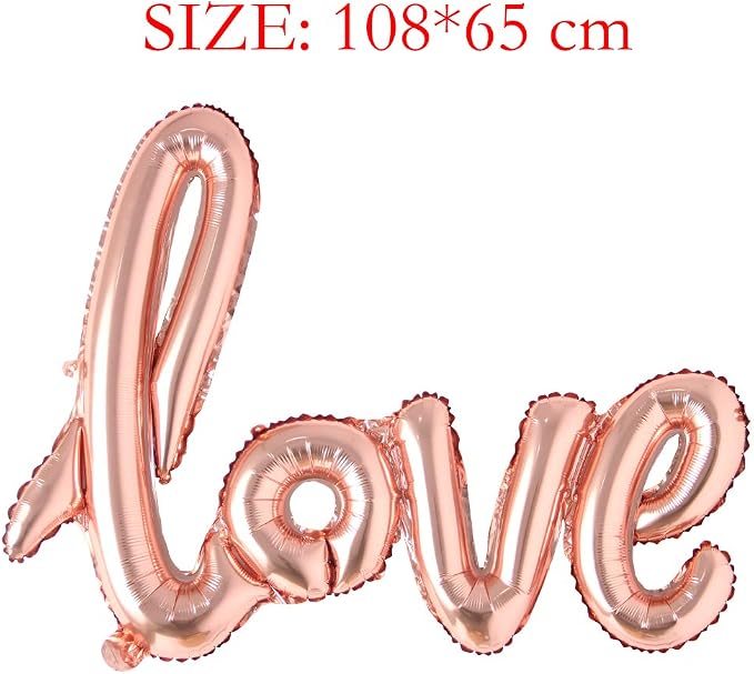 Giant multicolor Love Letter Foil Balloons Champagne Love Balloon, Wedding - Image 4