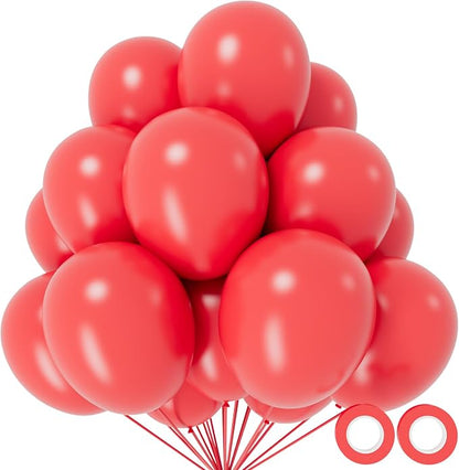 110pcs Pastel Red Balloon 12 Inch, Pastel Red Latex Balloons by KUULBELAballoons